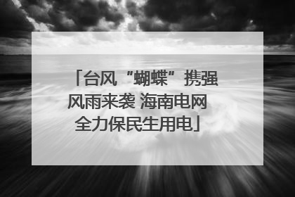 台风“蝴蝶”携强风雨来袭 海南电网全力保民生用电